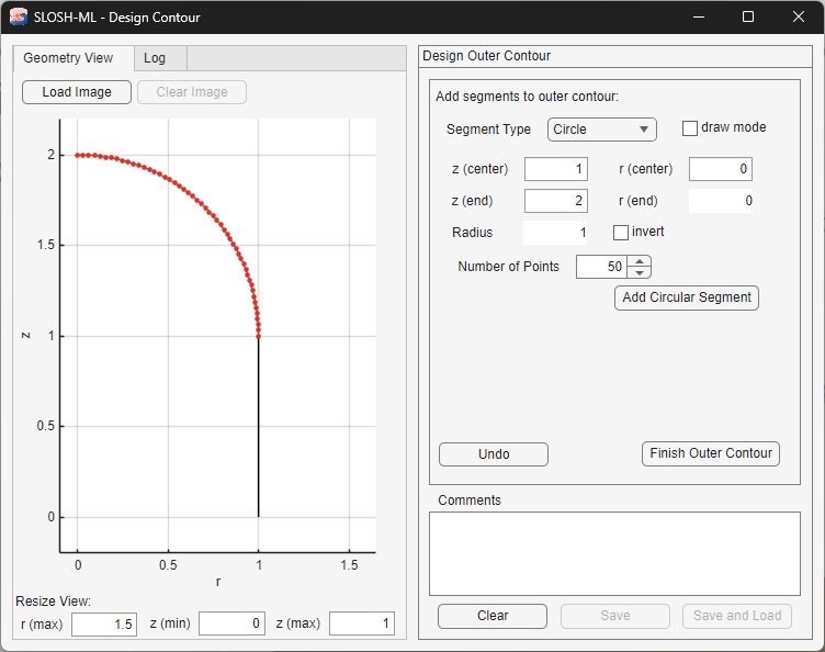 SLOSH-ML Contour Designer interface with an example contour.